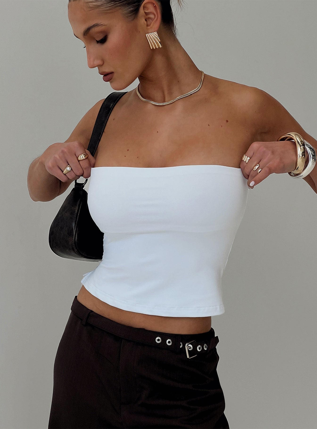 Aurorah Strapless Beyaz Üst