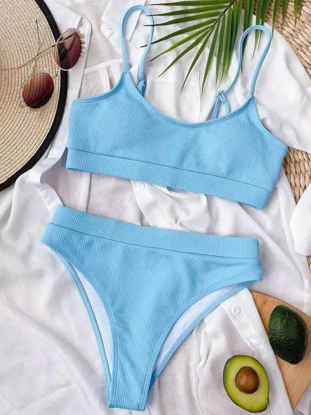 Şık U Yakalı Kolsuz Bikini