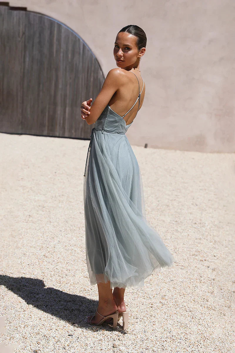 Diana Midi Elbise Sage