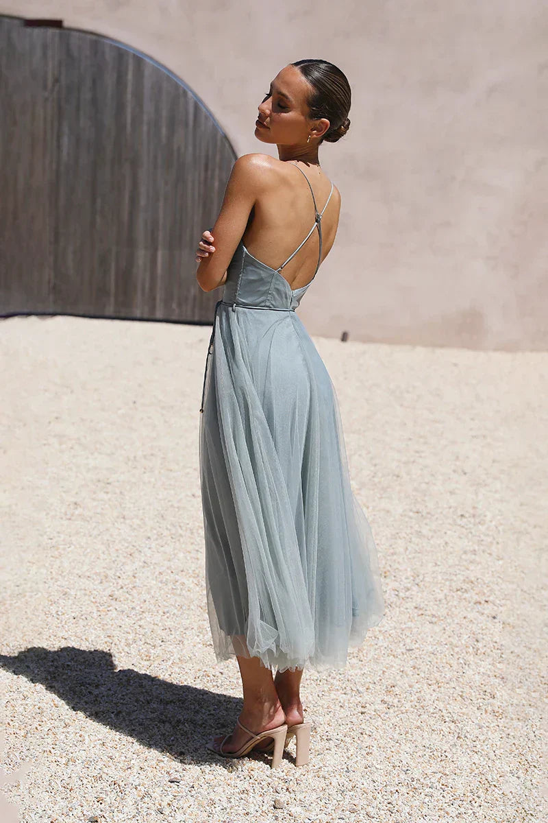 Diana Midi Elbise Sage