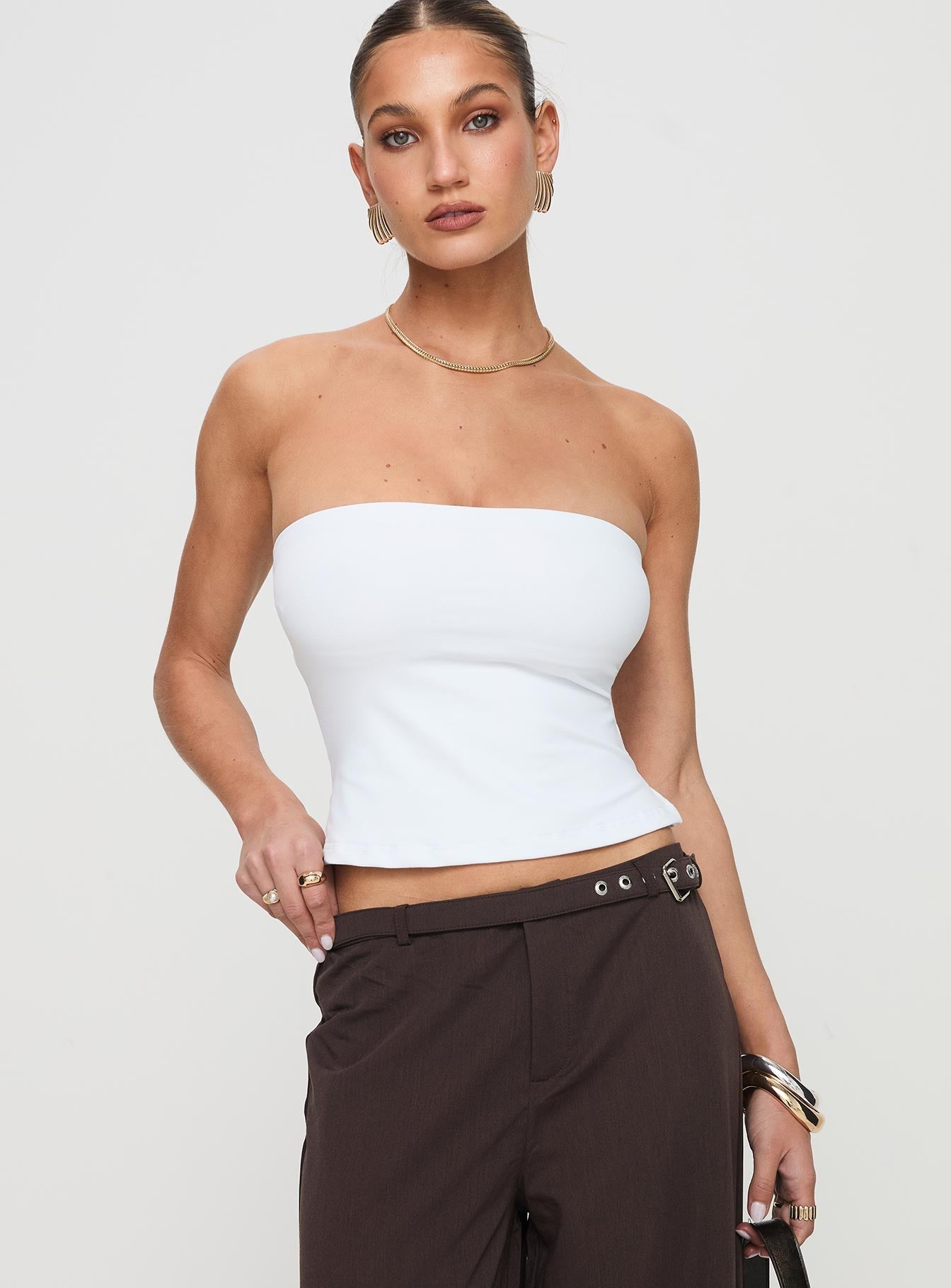 Aurorah Strapless Beyaz Üst