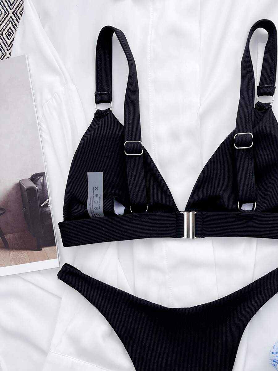 Halka Detaylı Sade Gündelik Bikini Takımı