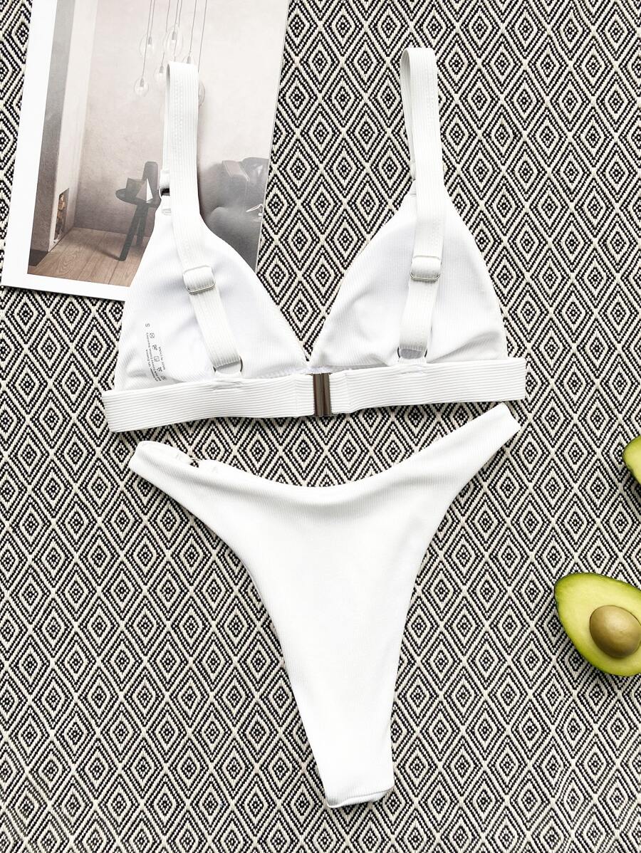 Halka Detaylı Sade Gündelik Bikini Takımı