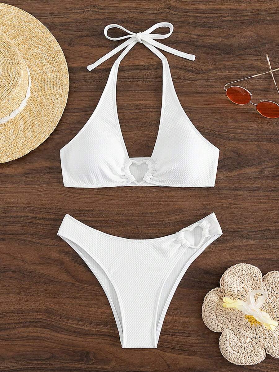 Halka Detaylı Sade Bikini Takımı