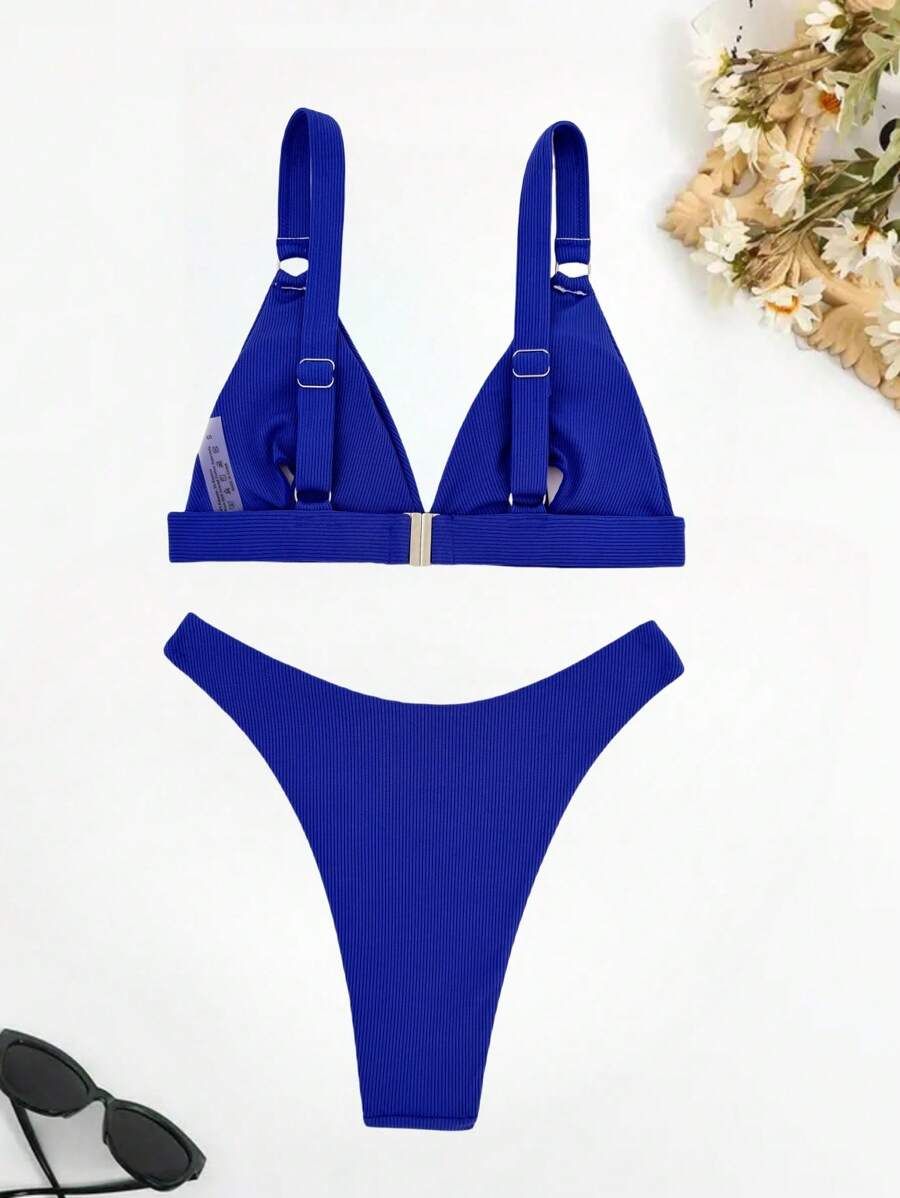 Halka Detaylı Sade Gündelik Bikini Takımı