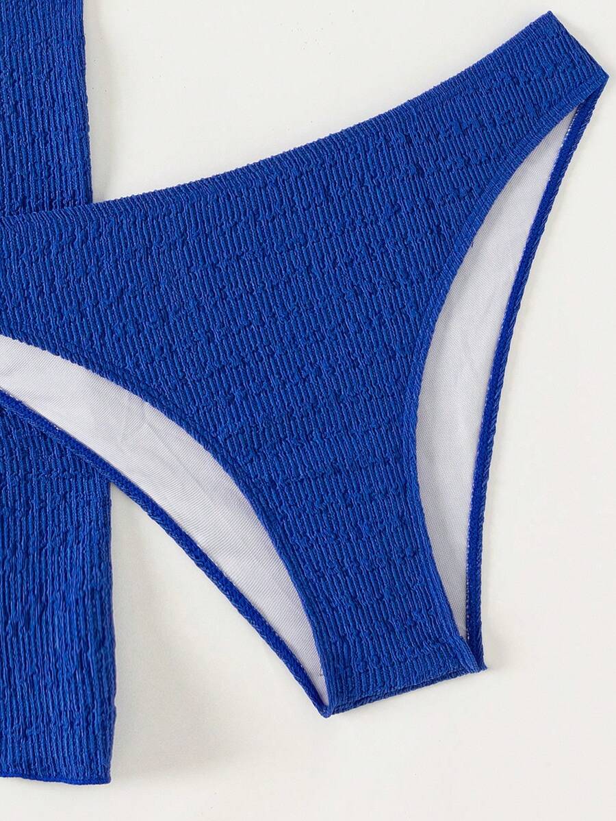 3 Parça Bikini Ve Düğümlü Mini Etek Takımı