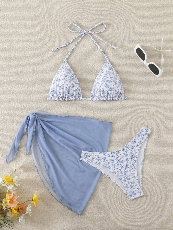 Çiçek Desenli Bikini Takım