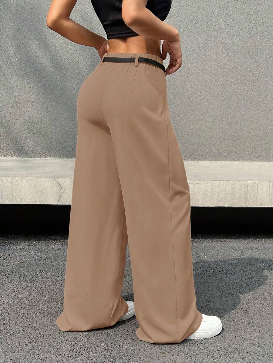 Kemerli Geniş Paça Günlük Pantolon