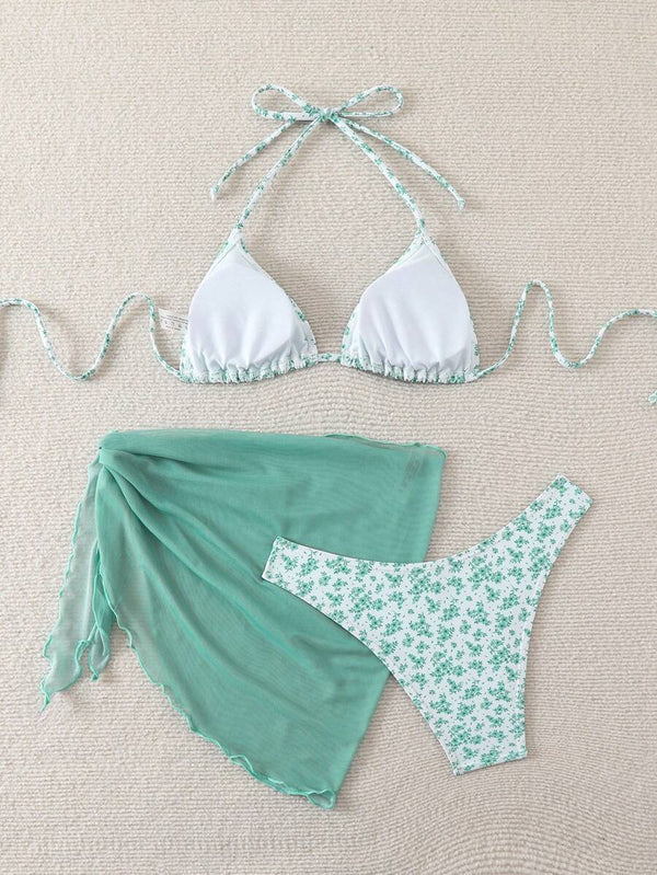 Çiçek Desenli Bikini Takım