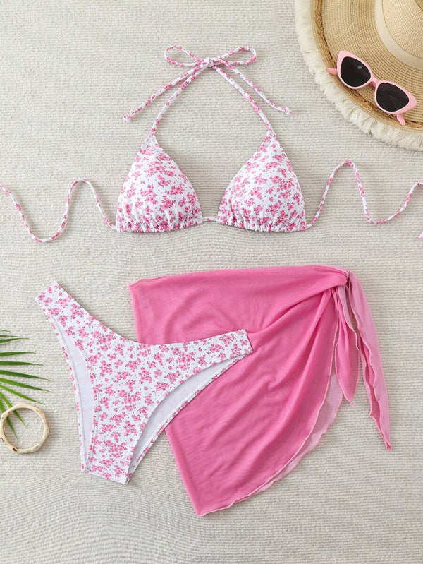 Çiçek Desenli Bikini Takım