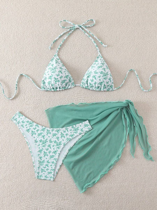 Çiçek Desenli Bikini Takım