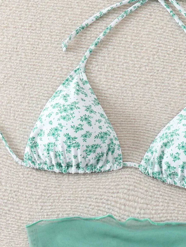 Çiçek Desenli Bikini Takım