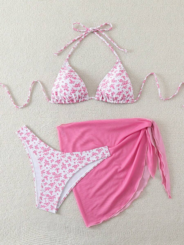 Çiçek Desenli Bikini Takım