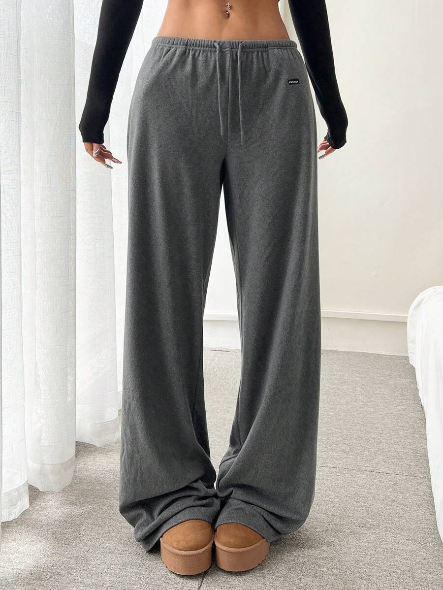 Polar Bağcıklı Bel Düz Paça Bol Pantolon
