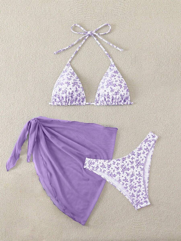 Çiçek Desenli Bikini Takım