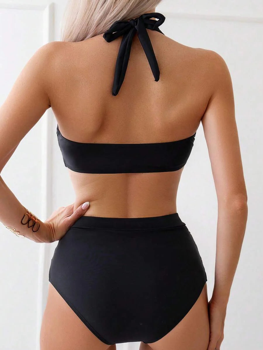 Sarmal Detaylı Sade Bikini Takımı