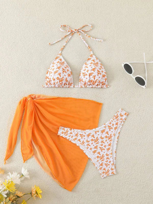 Çiçek Desenli Bikini Takım