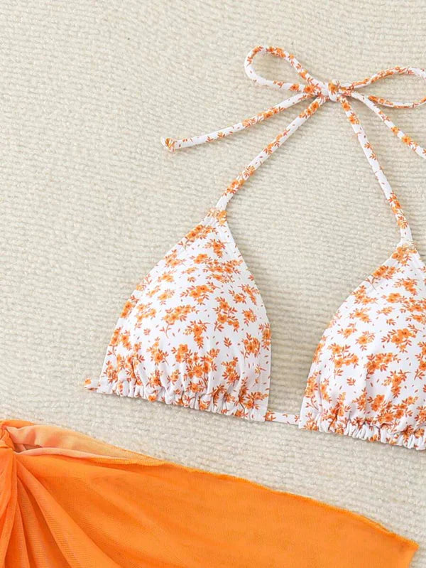Çiçek Desenli Bikini Takım