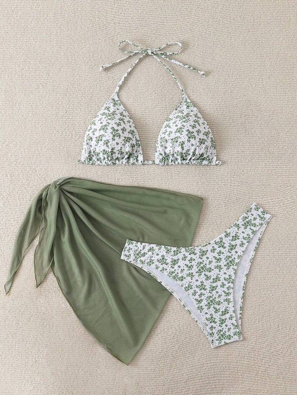 Çiçek Desenli Bikini Takım