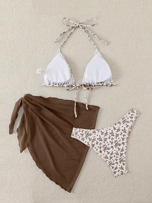 Çiçek Desenli Bikini Takım