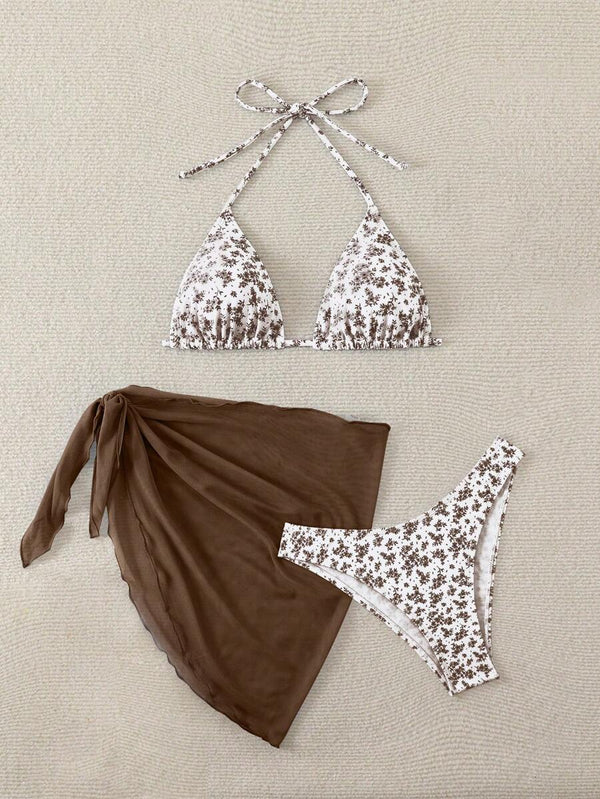 Çiçek Desenli Bikini Takım