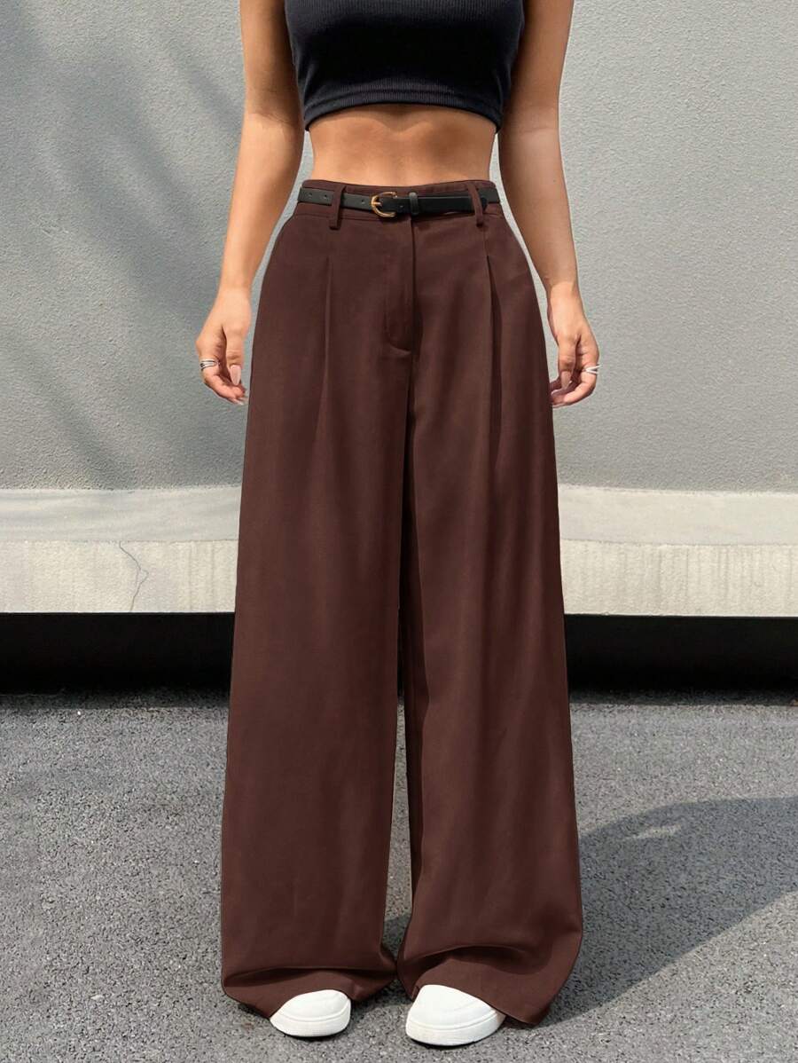 Kemerli Geniş Paça Günlük Pantolon