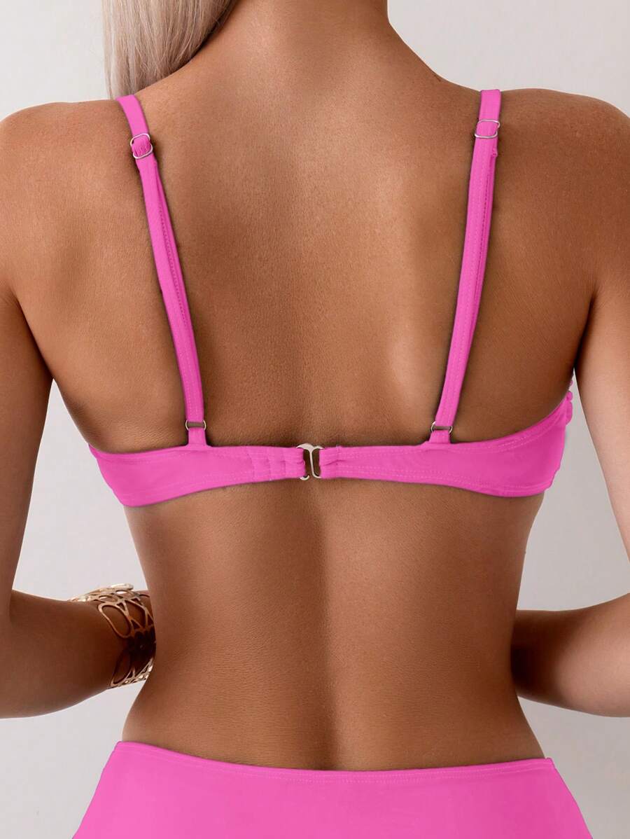 Halka Dantelli Sade Bikini Takımı