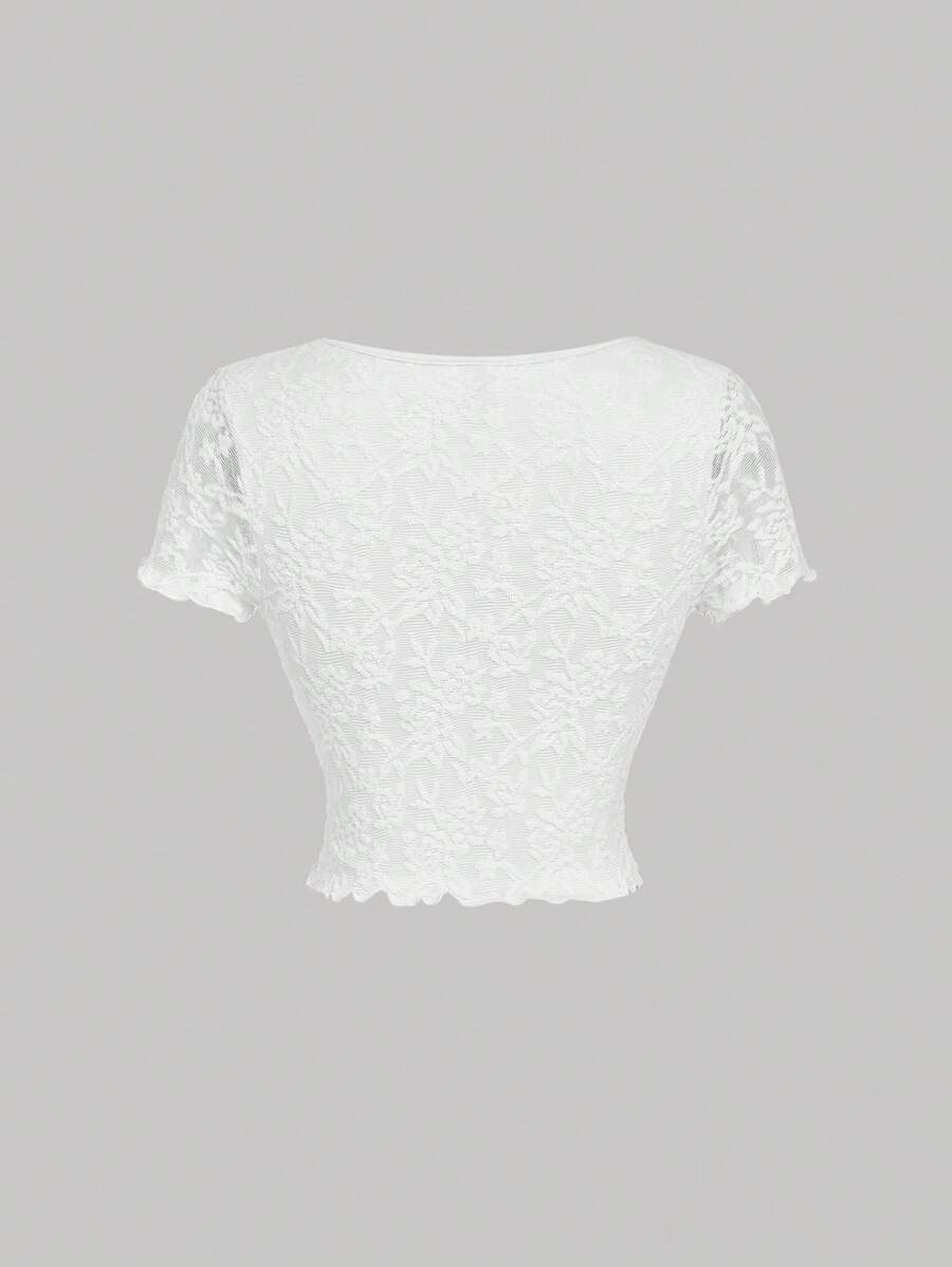 Bağcık Detaylı Romantik Crop