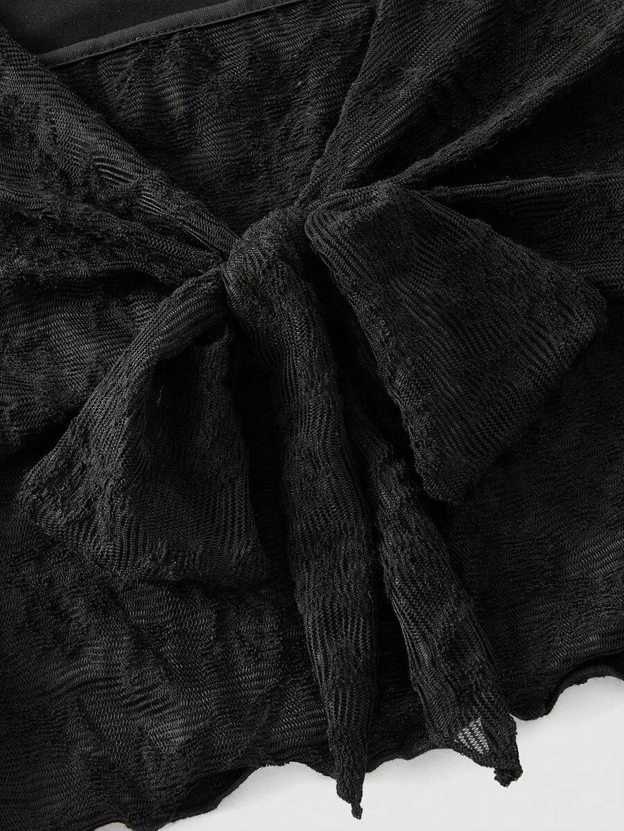 Bağcık Detaylı Romantik Crop