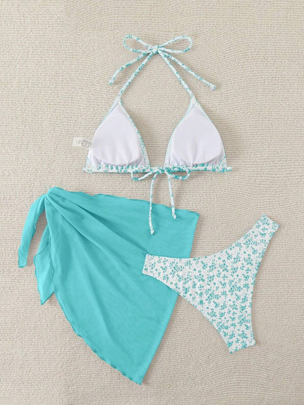 Çiçek Desenli Bikini Takım