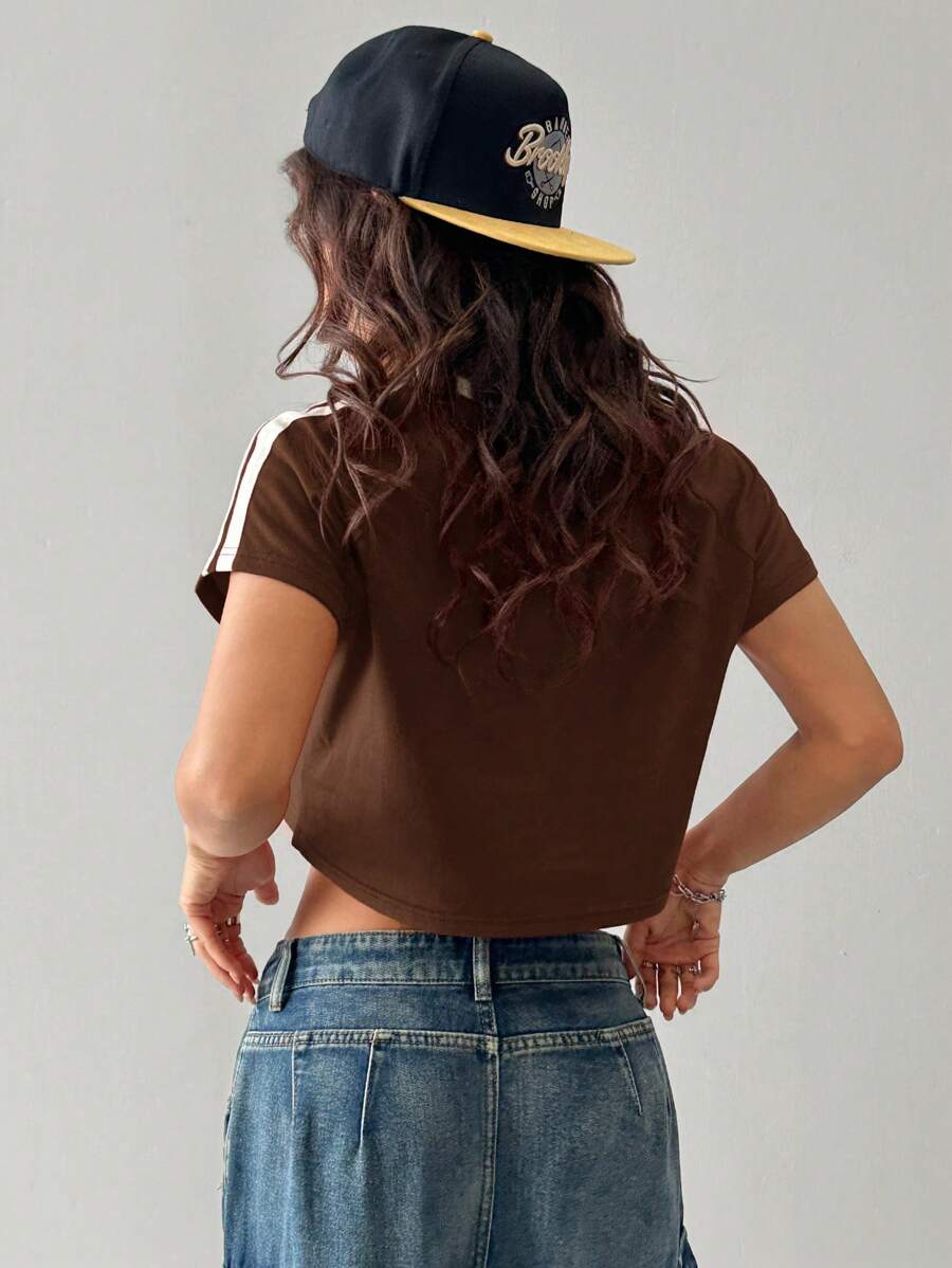 Vintage Kırpılmış Raglan Kollu Üst