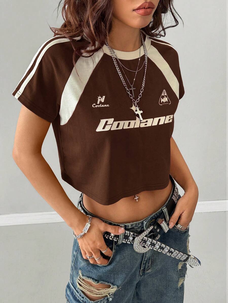Vintage Kırpılmış Raglan Kollu Üst