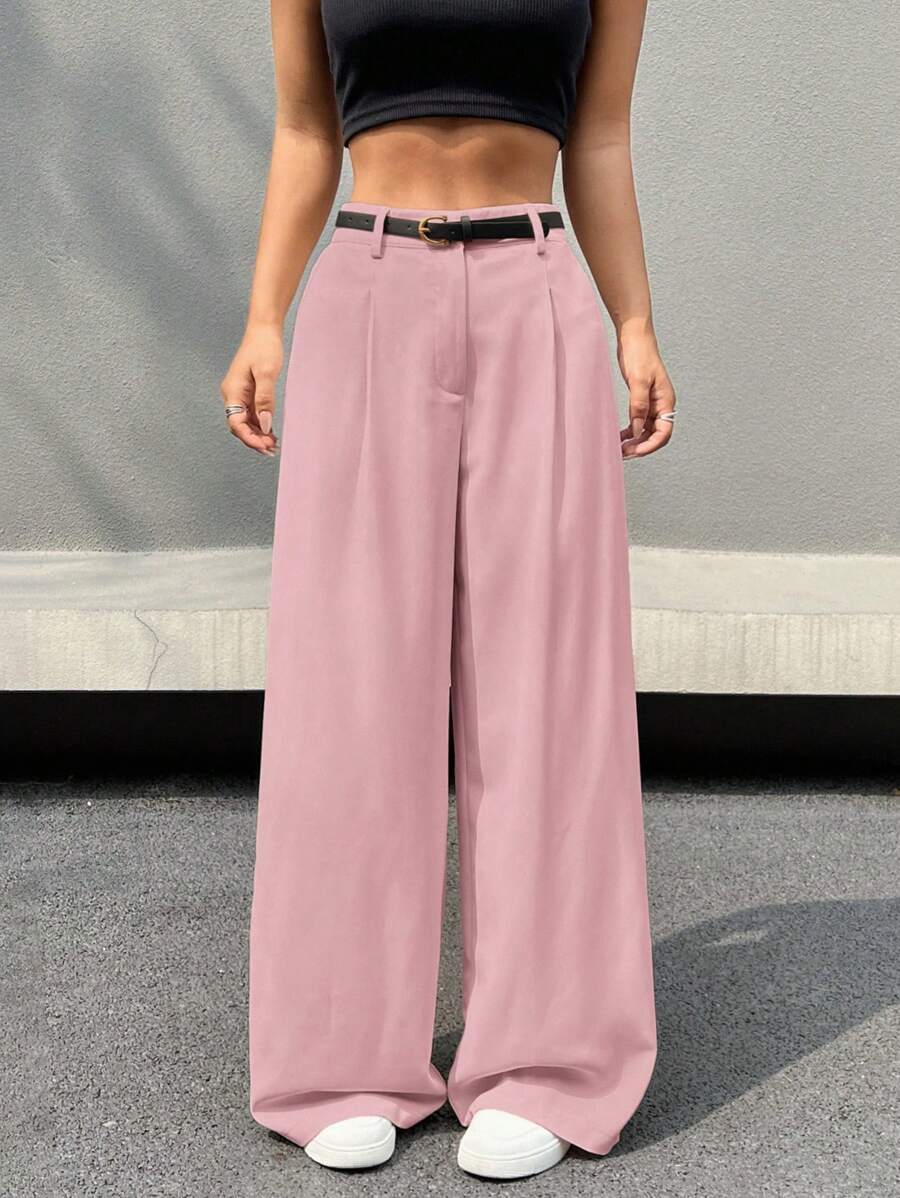 Kemerli Geniş Paça Günlük Pantolon