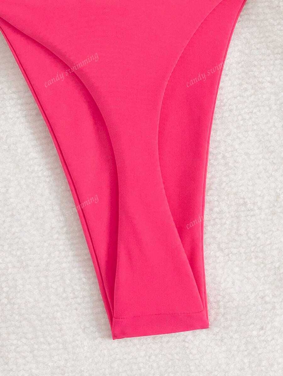 Leopar Desenli Boyundan Bağlamalı Bikini Takımı