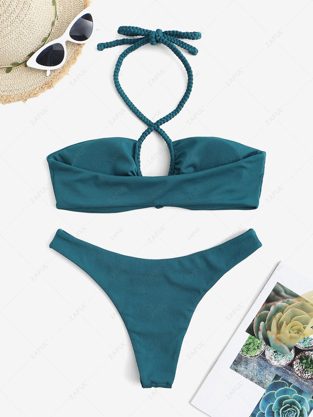 Ribana Boyundan Bağlamalı Örgü Askılı Bikini