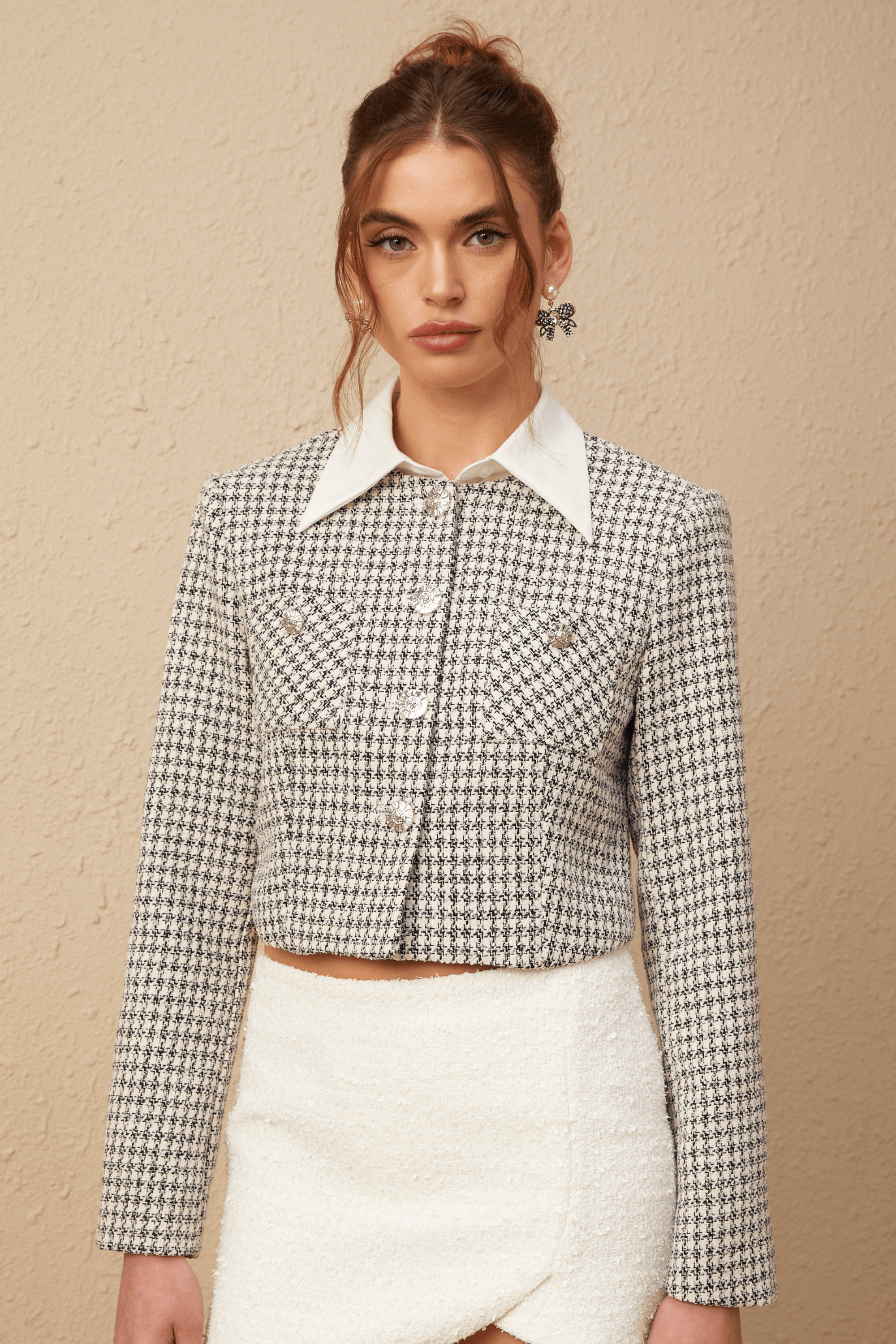 Heritage Charm Kareli Kısa Ceket