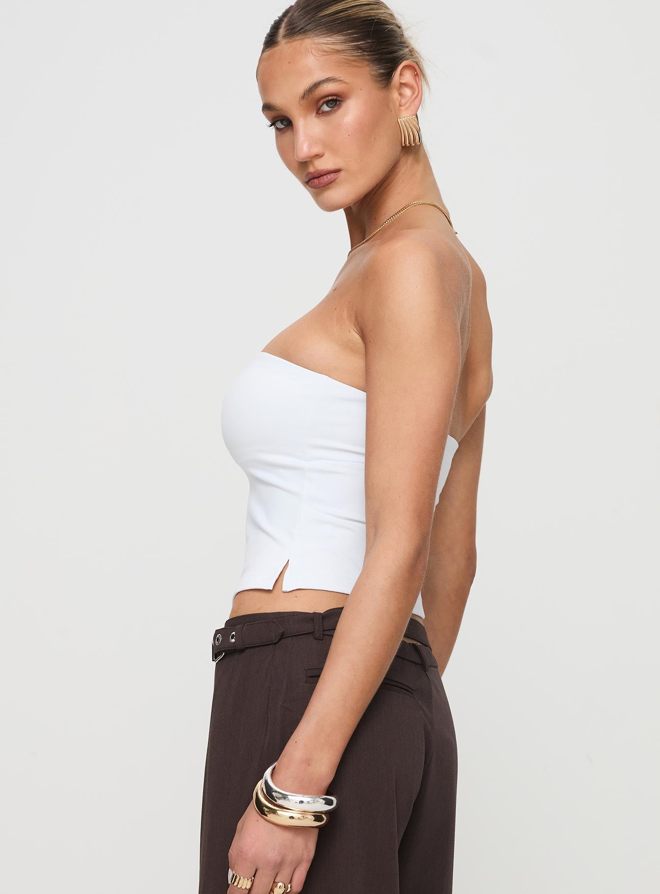 Aurorah Strapless Beyaz Üst
