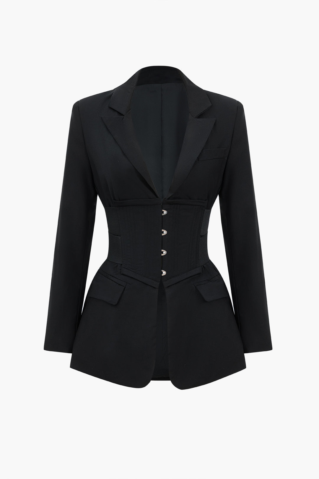 Düğmeli Çentikli Yaka Blazer