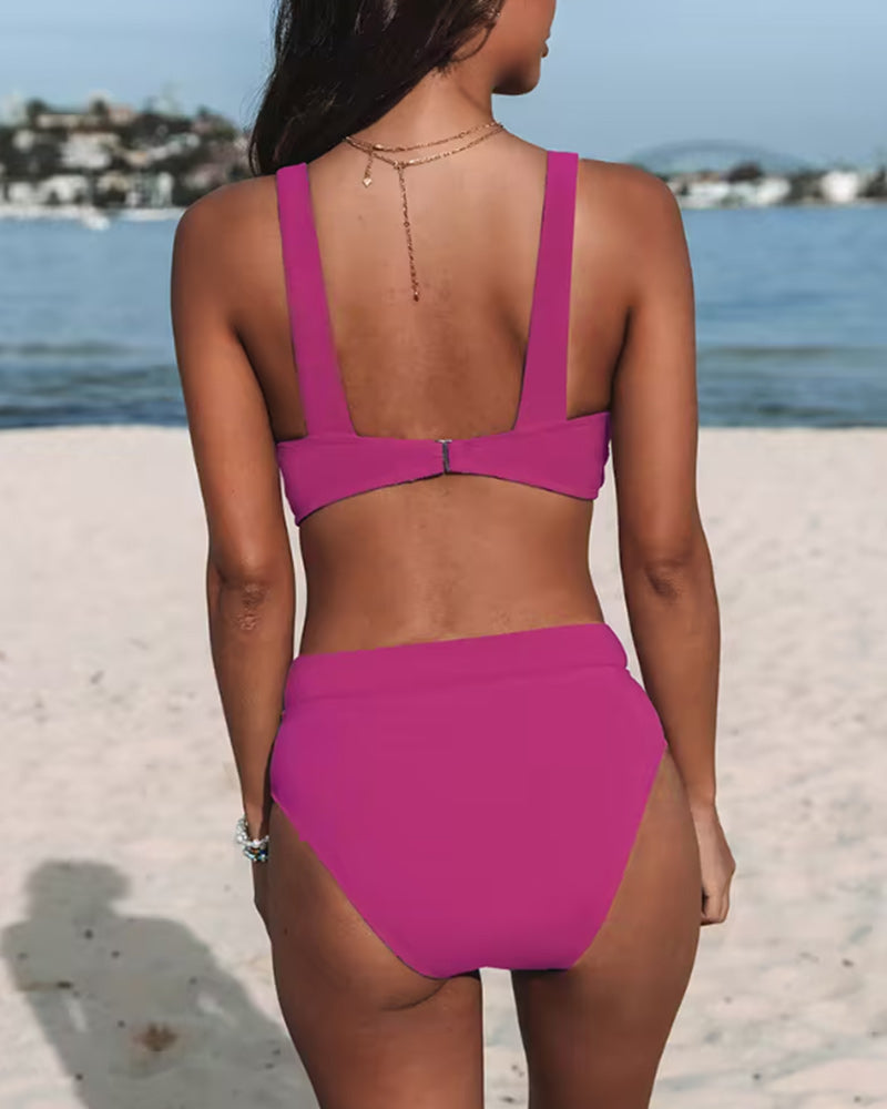 Zara Düz Renkli Yüksek Belli Bikini