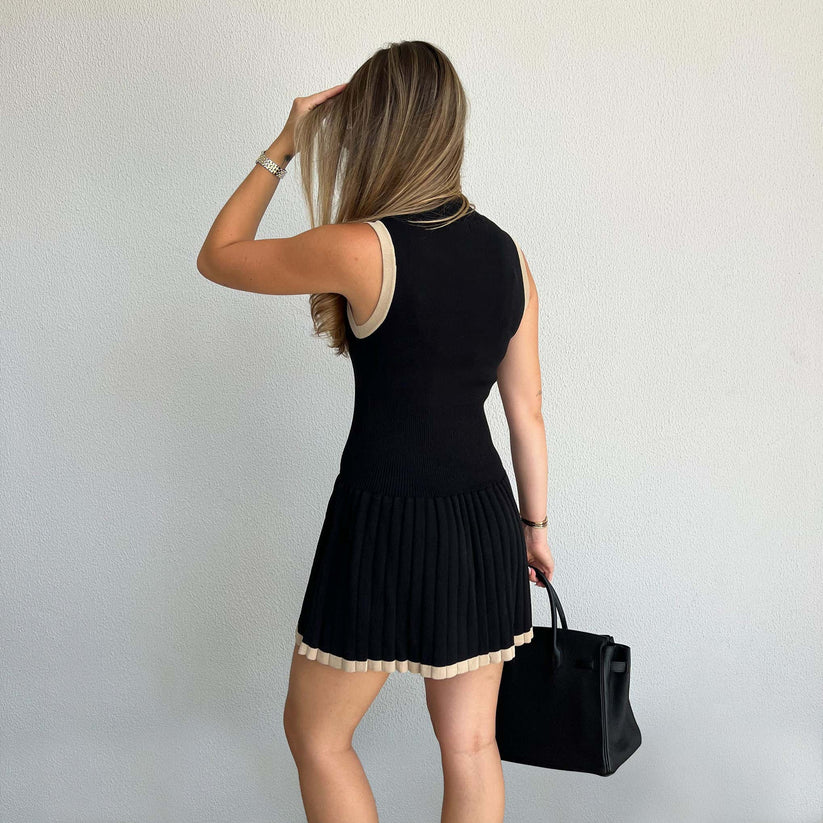 Leah Ribanalı Mini Elbise