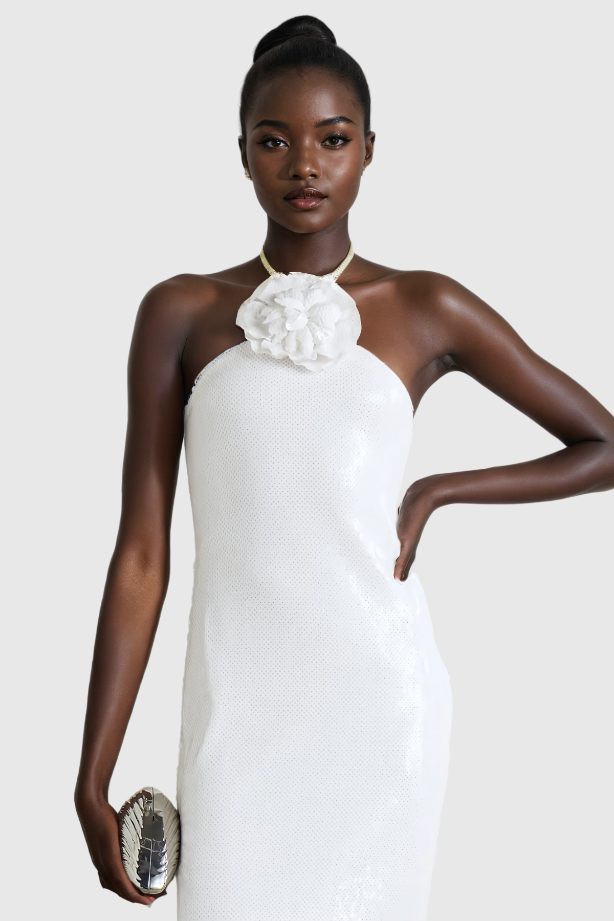 halter neck bodycon maxi dress MISSGUIDED Halter Neck Ruched Bodycon Maxi Dress With Empire Waist Detail Sleeveless Floor Length Formal Evening Gown,XS