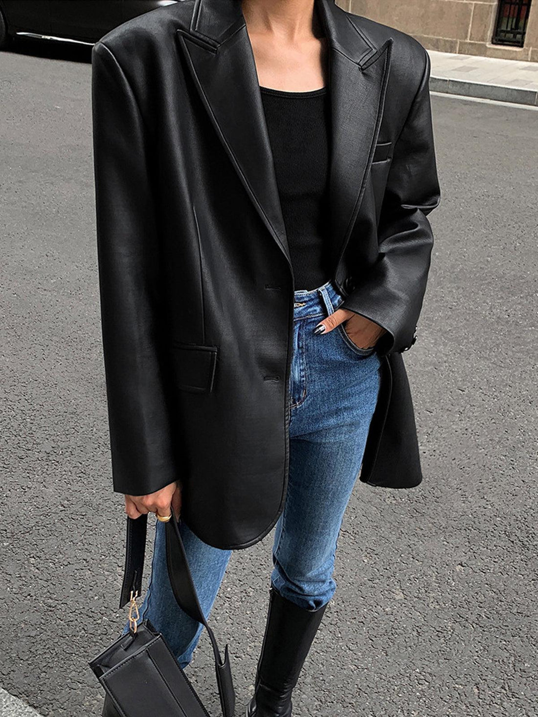 Eternal Noir Leather Blazer