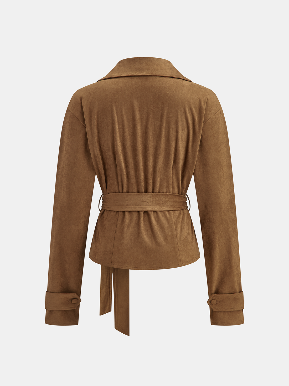 Camel Süet Kuşaklı Ceket