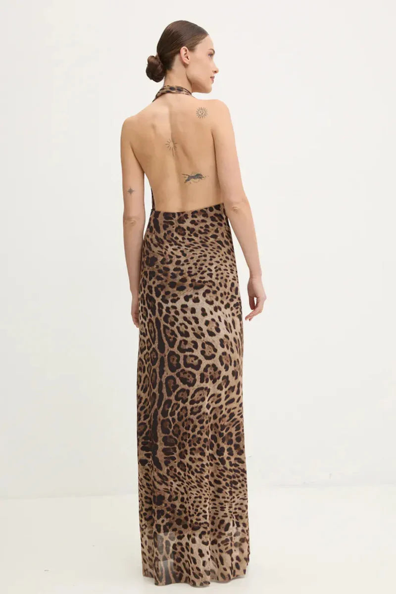 Zina Leopar Desenli Elbise