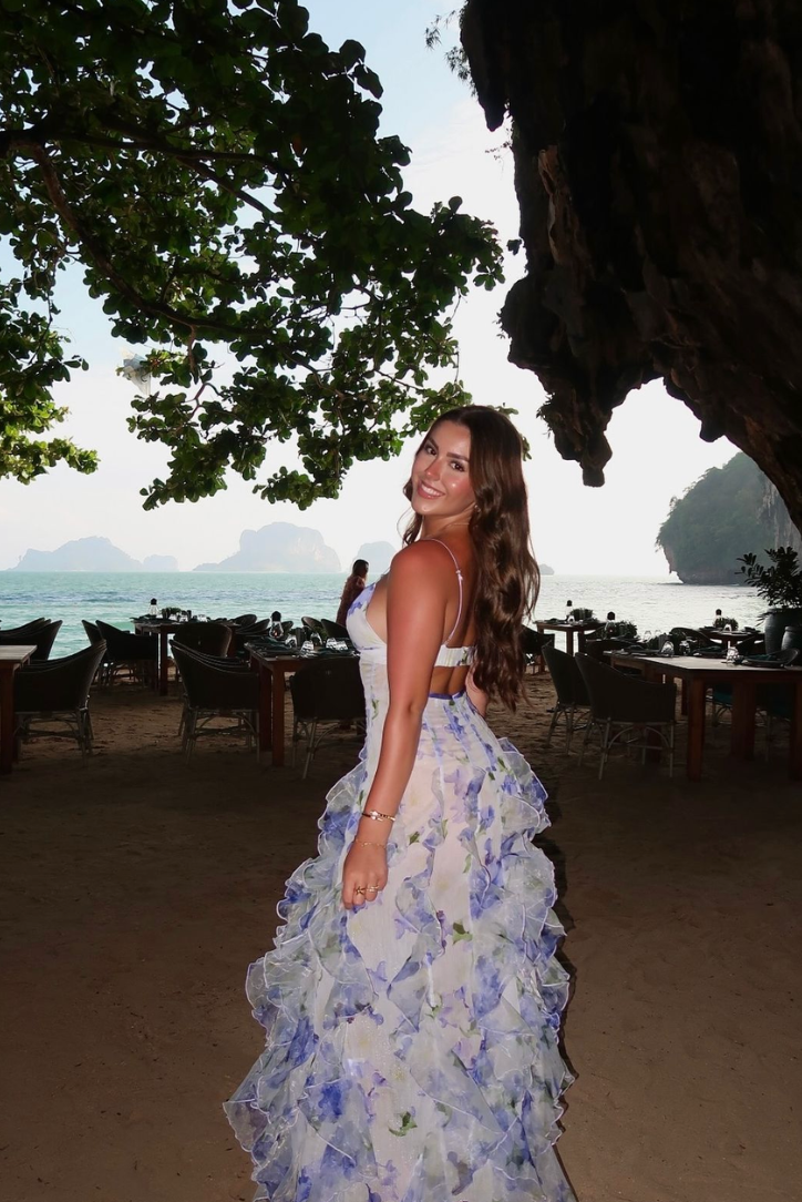 Maisie Çiçekli Uzun Elbise