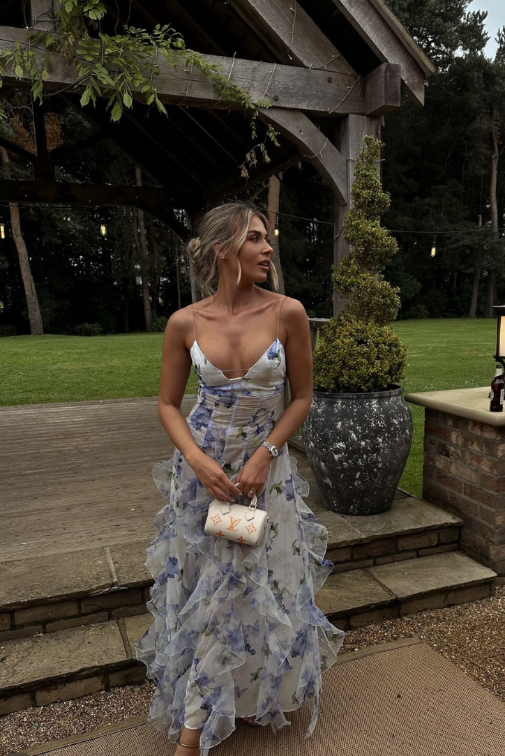 Maisie Çiçekli Uzun Elbise