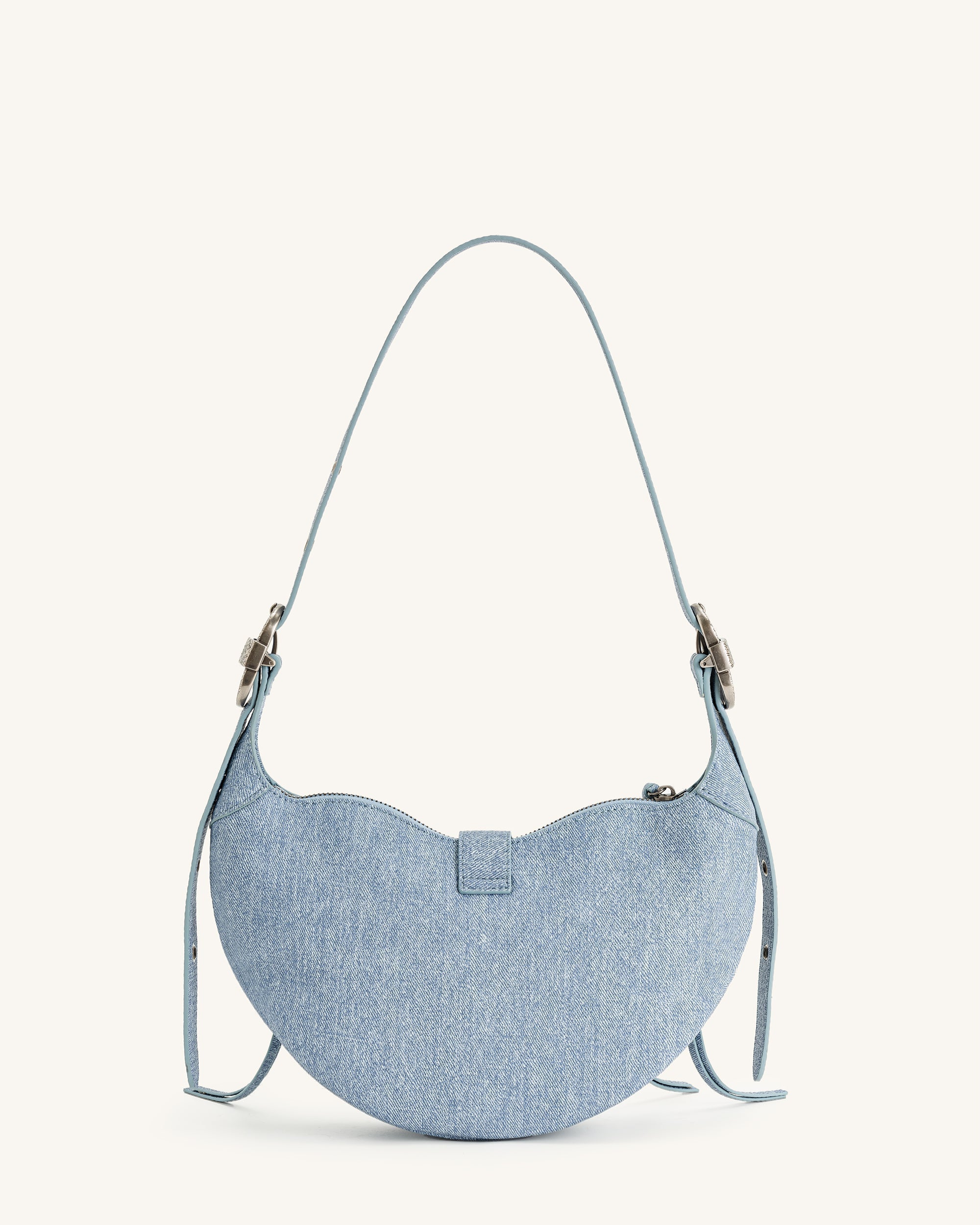 Kadın Tessa Denim Kabartmalı Omuz Çantası Mavi