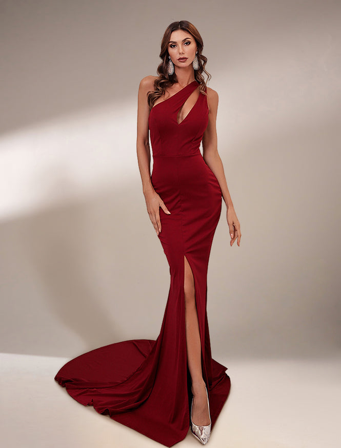 chinese dress ladies Lyra One Shoulder Wedding Maxi Dress – ALİSORA
