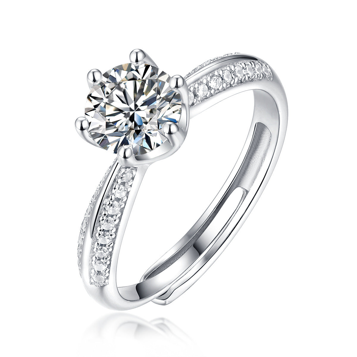 925 ayar ayarlanabilir  Moissanite yüzük