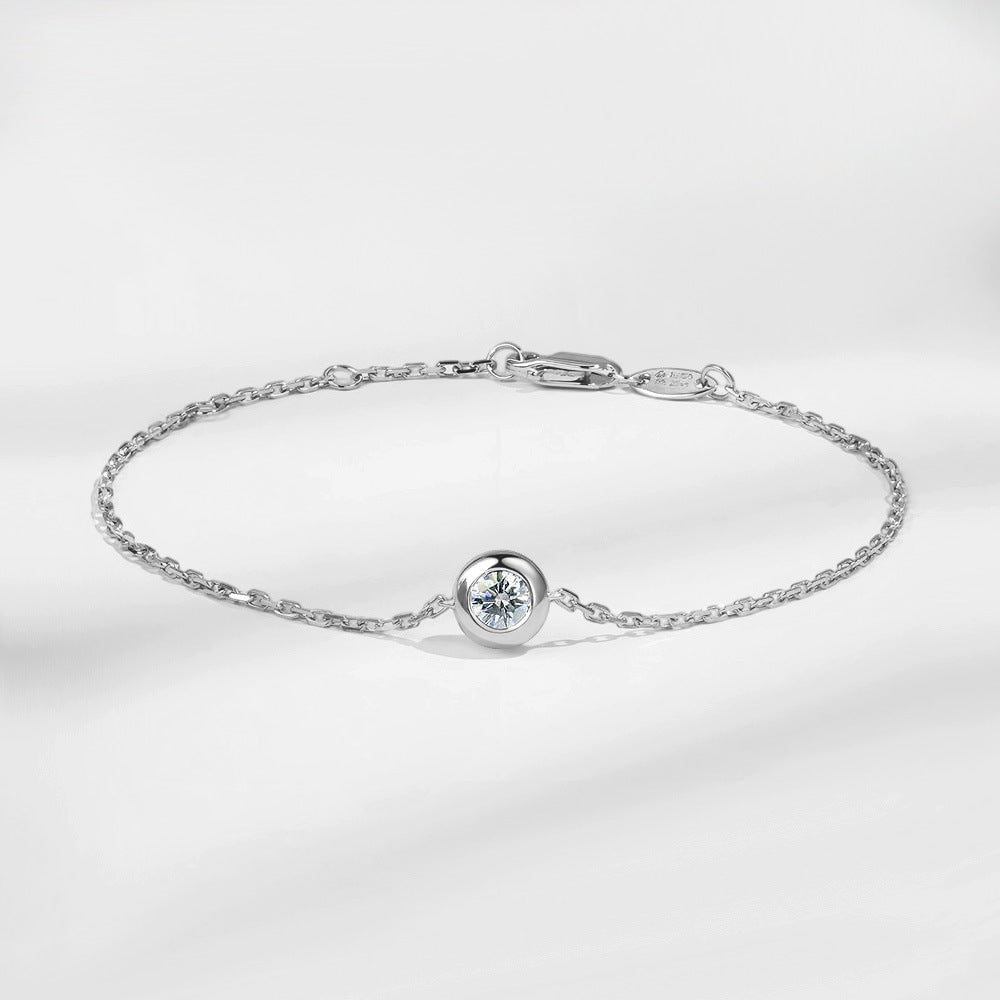 S925 ayar gümüş moissanite kabarcık bileklik